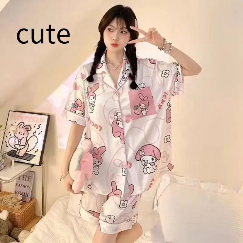 مجموعة بيجامات سانريو للفتيات ماي ميلودي كاواي صيفية مريحة كاجوال قابلة للتنفس فضفاضة كرتونية للطلاب هدية لصديقتك #2
