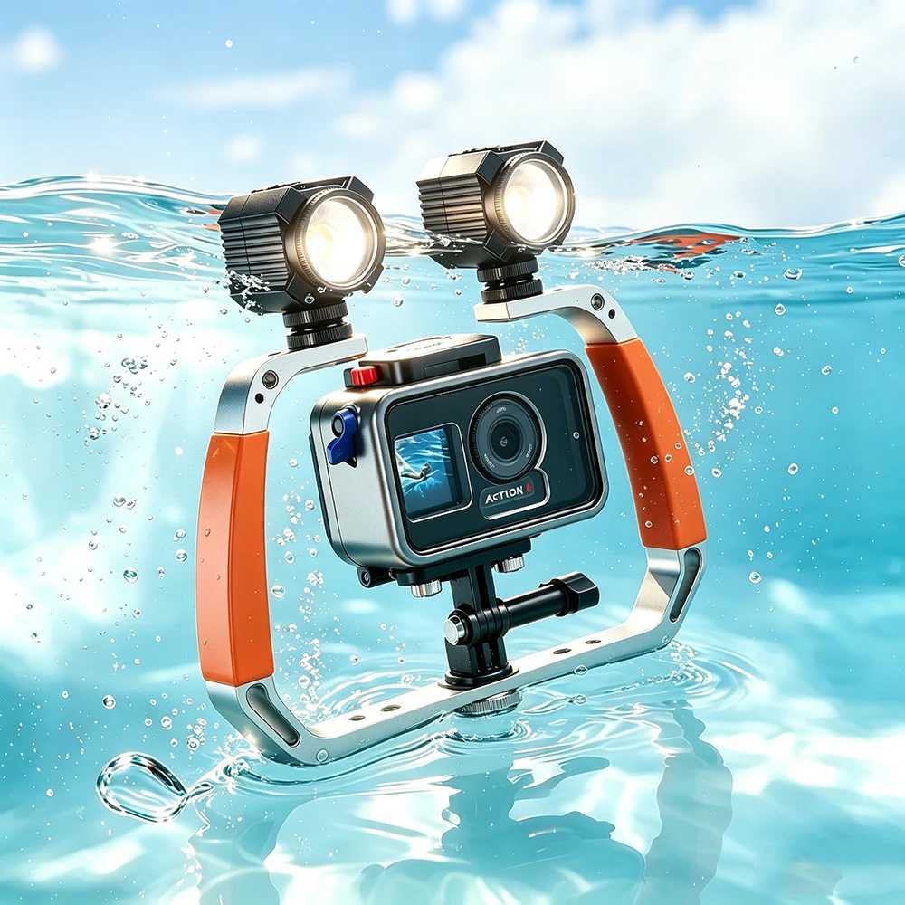 Seafrogs 200 m aluminum alloy waterproof shell+Fill light+bracket Diving photography kit For  Gopro 9 10 11 12  For daji 456