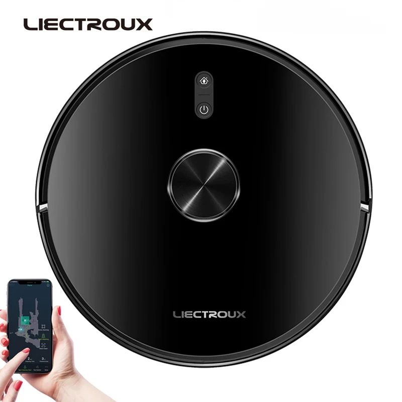 Liectroux X6 LDS Robot Stofzuiger, Laser Lidar Navigatie, Wet & Dry Combo, 6500Pa Zuigkracht, Multi-Vloer Kaart, Y Vorm Nat Dweilen, Turbo Boosting Tapijtreiniging, APP No-Go Zone,Selectief Gebied, - afbeelding 1