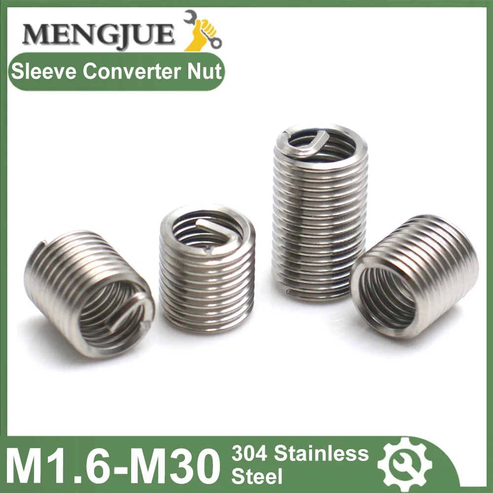 304 Stainless Steel Wire Thread Insert Helical Thread Repair Insert Screw Sleeve M1.6-M30
