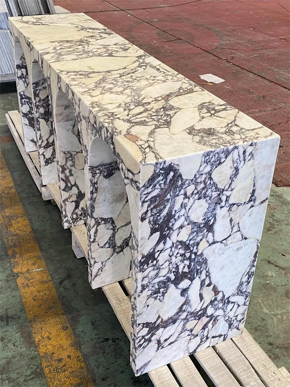 Mesa de consola de mármol Calacatta Viola, diseño moderno y popular, mueble de mesa de mármol en venta