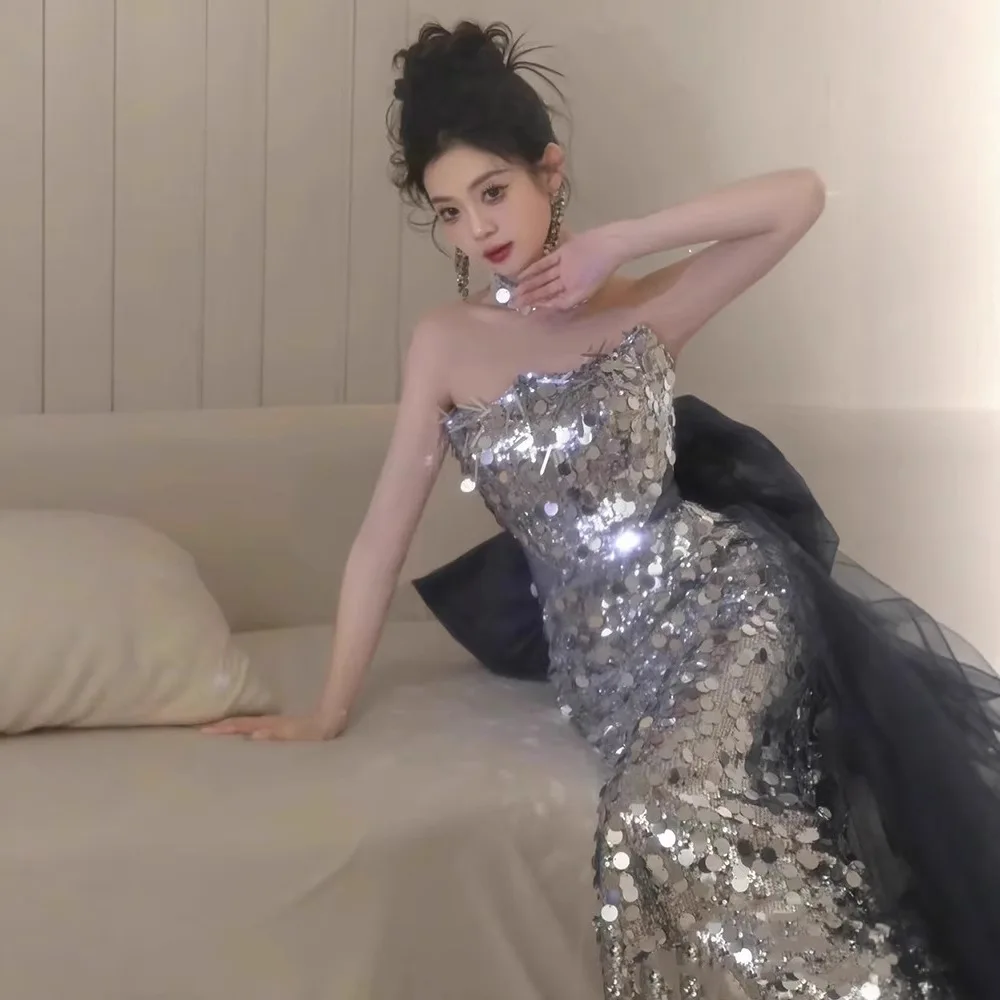 الراقية مطرزة عيد ميلاد بار ميتزفه فستان صديرية دائرية سليم صالح المضيف لامعة ذيل السمكة تنورة فاخرة انفصال القوس فساتين السهرة