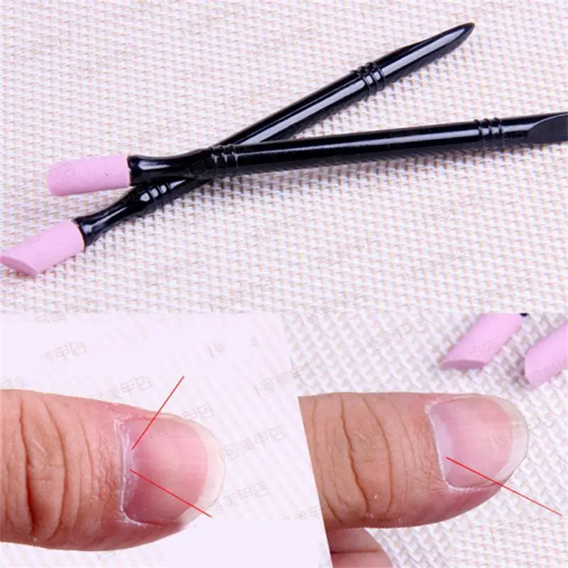 Dubbelzijdig Kwarts Nagel Nagelriem Hangnagels Verwijderaar Dode Huid Pusher Trimmer Manicure Nail Art Tool Slijpstangen Gereedschap