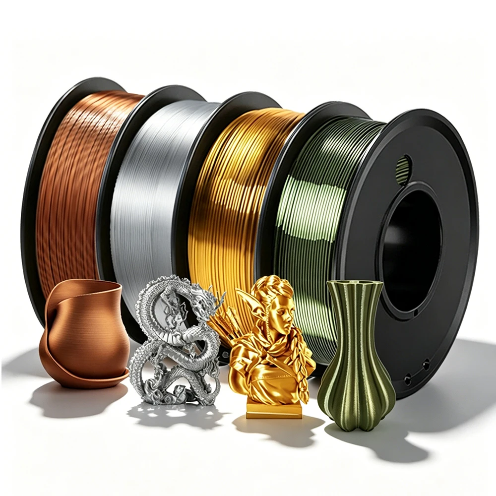 1.75mm 3D Printer Filament PLA Silk Rose Gold 250g,500g,1kg Shiny Metallic Feel 3D Printing Material Silky Shine For Printe Fila