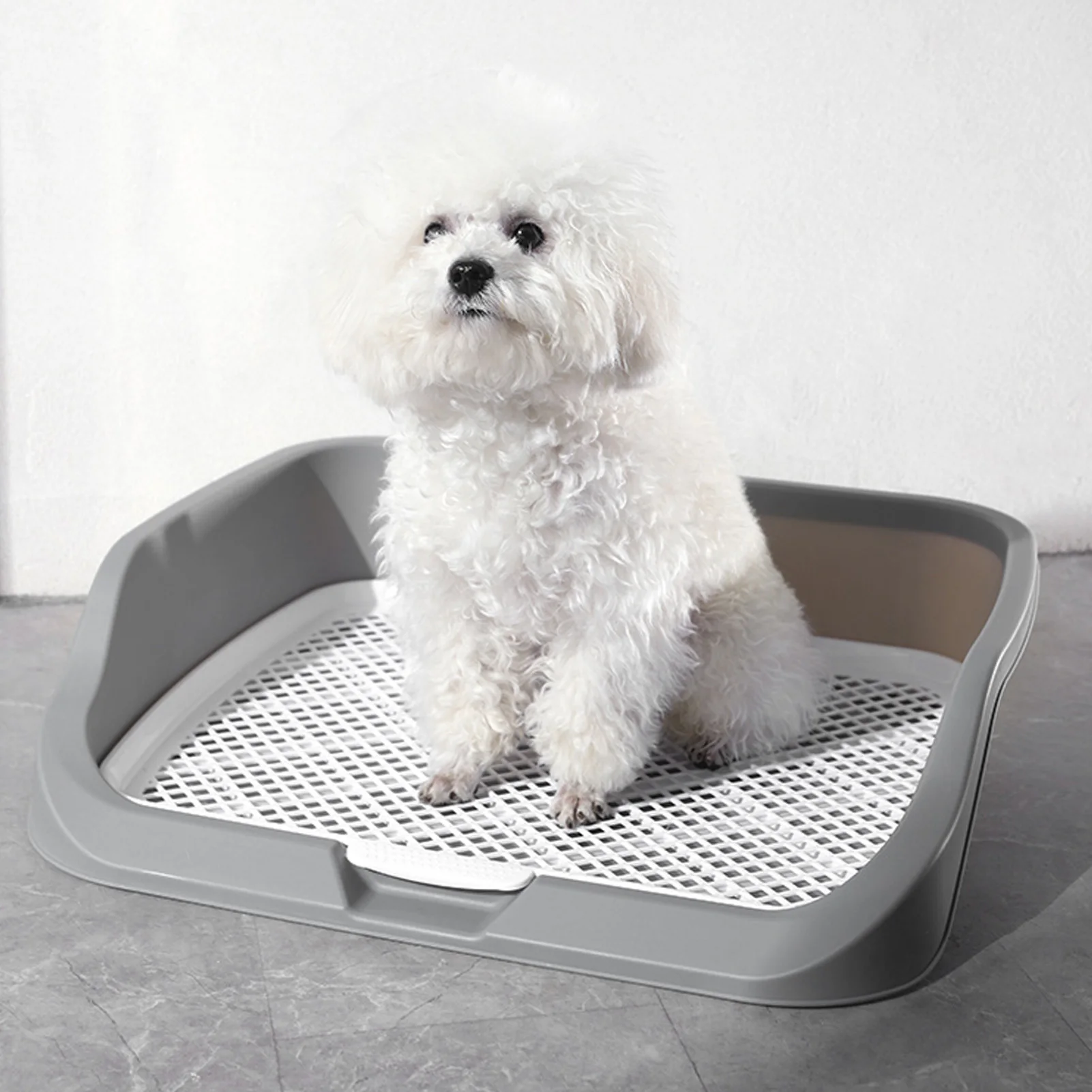 Dog Training Toilet Dog Potty Tray Portable Multifunctional Pet Mesh Puppy Training Pad Holder with Splash Wall for Small Animal