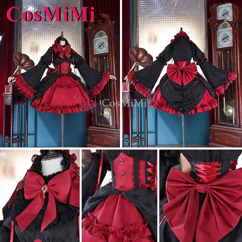 CosMiMi Anime Re:Zero Ram Cosplay Costumes Sweet Elegant Gothic Style Formal Dress Full Set Carnival Party Role Play Clothing