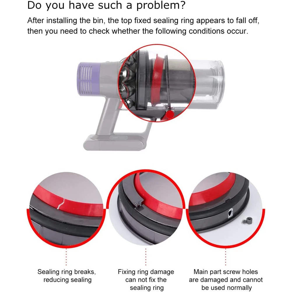 N89R для Dyson V10 SV12, пылесос-пылесборник, верхнее фиксированное уплотнительное кольцо, сменная насадка, запасная часть, новые аксессуары