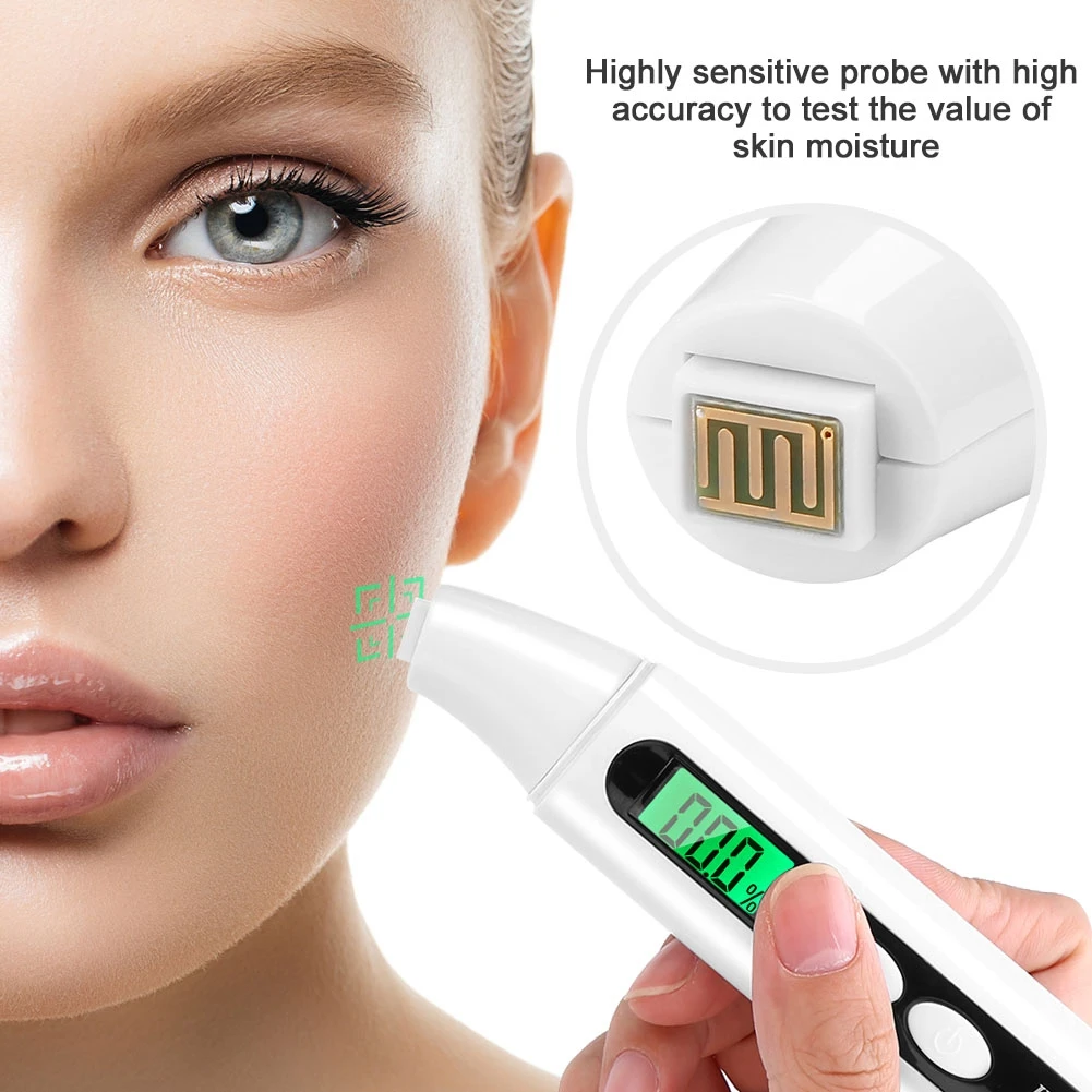 Skin Moisture Detector Skin Oil Tester 0~99.9% Digital LCD Skin Face Moisture Oil Analyzer Monitor Tester Detector Skin Tester
