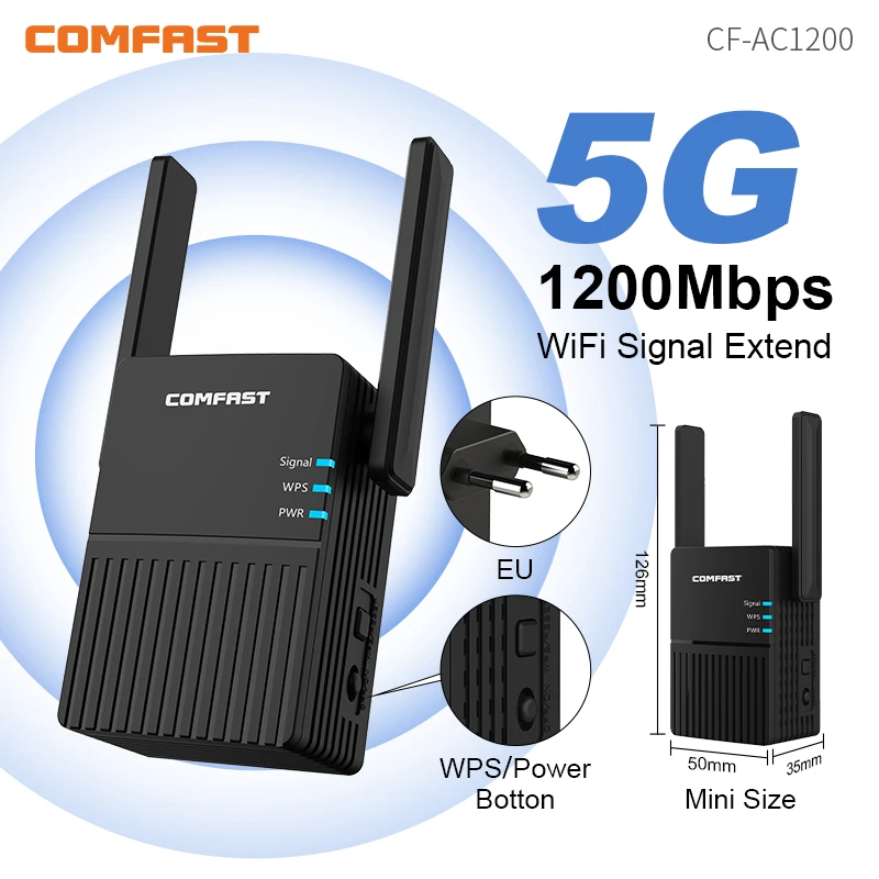 Comfast 1200Mbps Wireless Wifi Extender Wi-fi Repeater/Router Dual Band 2.4&5Ghz 4 Wi fi Antenna Long Range Signal Amplifier AP