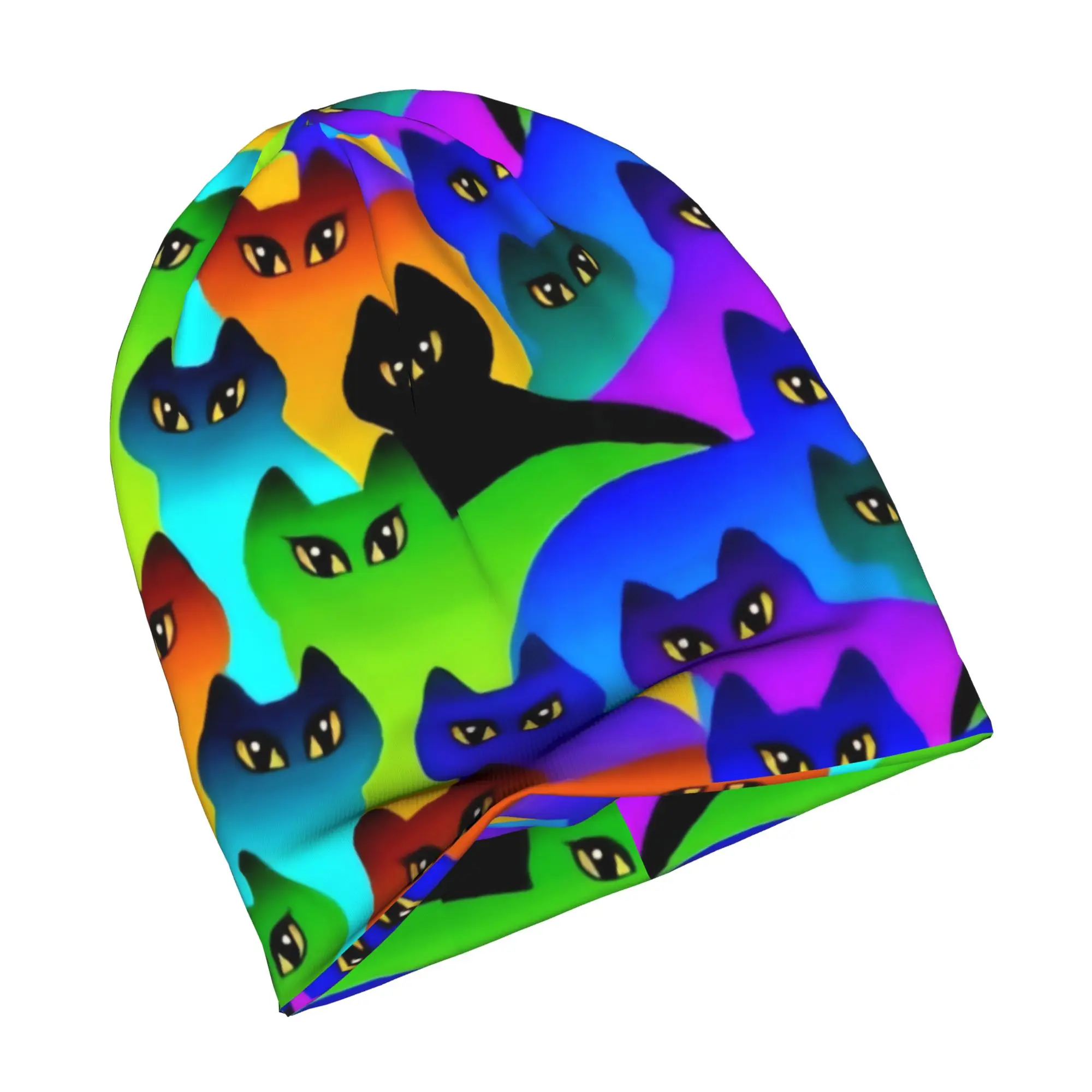 Cat Beanie Cap Unisex Winter Warm Bonnet Homme Knit Hats Street Outdoor Colourful Creative  Skullies Beanies Caps For Men Women