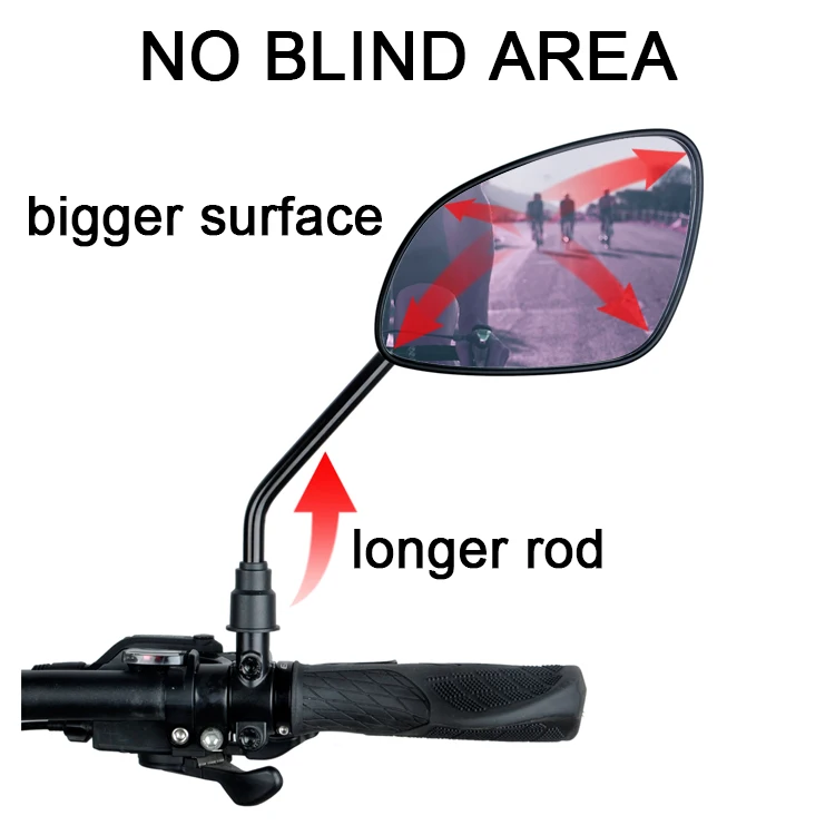 EasyDo Glass Bike Side Mirror Rear Mirror Stainless Steel Universal Bicycle Rearview Mirror