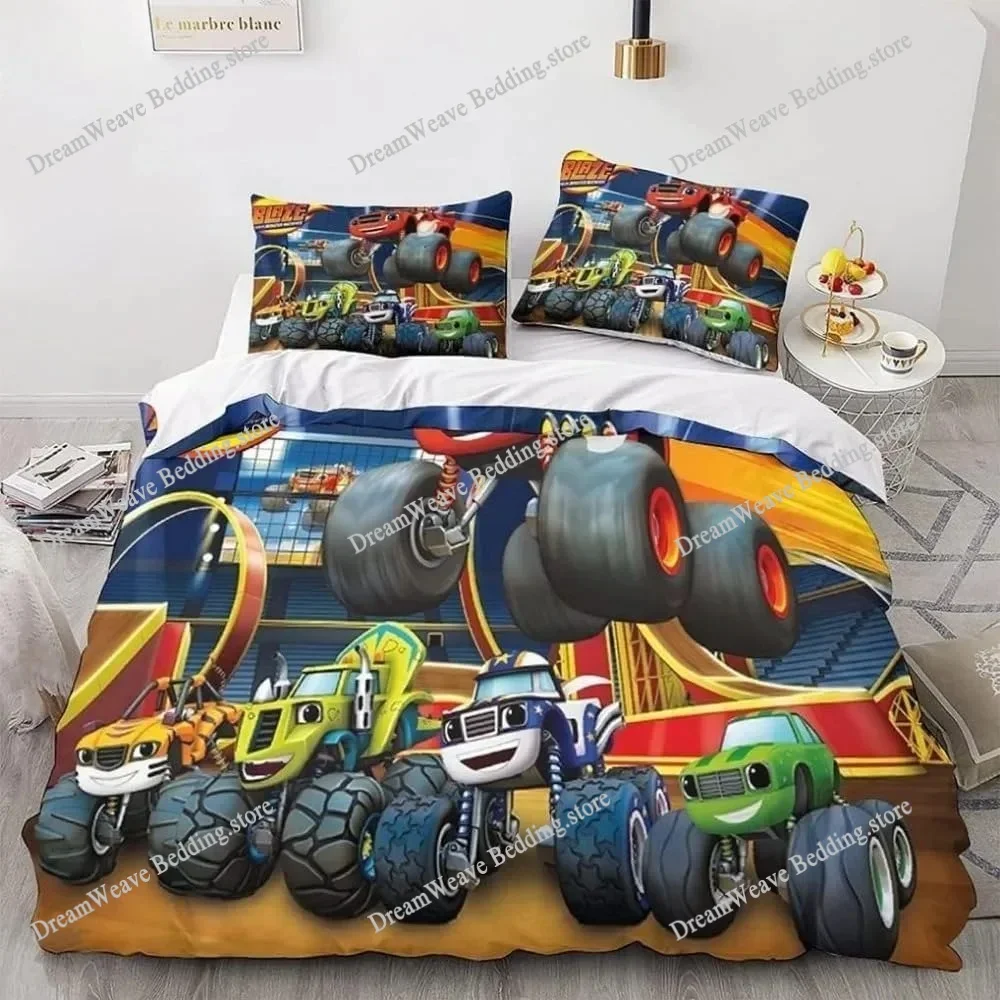 Cartoon Monster Trucks Duvet Cover Exquisite Digital Printing Bedding Set Comforter Bed Youth Home Decor Kids Girl Boys Gift