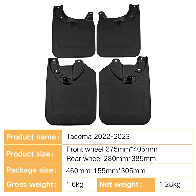 For Toyota Tacoma 2022-2023 Automotive Tire Mudguard Foreign Trade Cross border Mudguard Leather