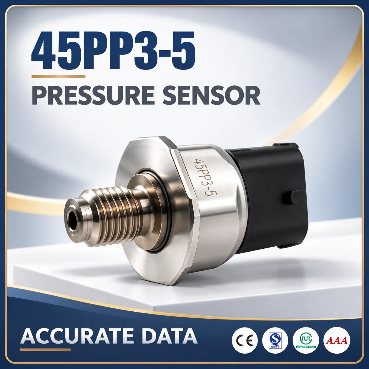 New 45PP3-5 Common Rail Pressure Sensor M12x1.5 180MPa For Diesel Fuel Injection System Pressure Monitoring.LI3030