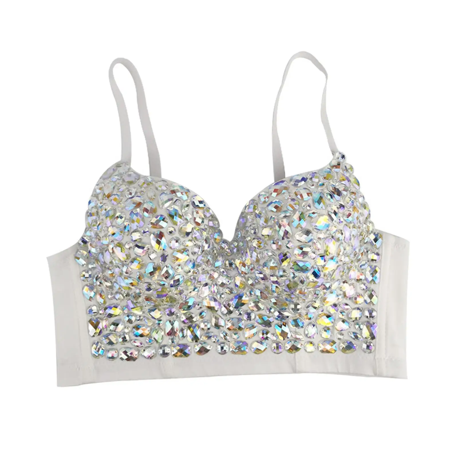 Colorful Rhinestones Corset Top Shiny for Nightclub Belly Dancing