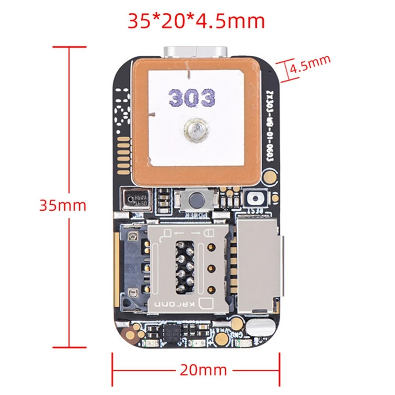 3X Super Mini Size GPS Tracker GSM AGPS Wifi LBS Locator Free Web APP Tracking Voice Recorder ZX303 PCBA Inside 87HE