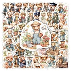 Watercolor Cute Bear Stickers Kids DIY Gift Toy Decorative Decal for Scrapbook Journal Laptop Luggage Bottles Waterproof
