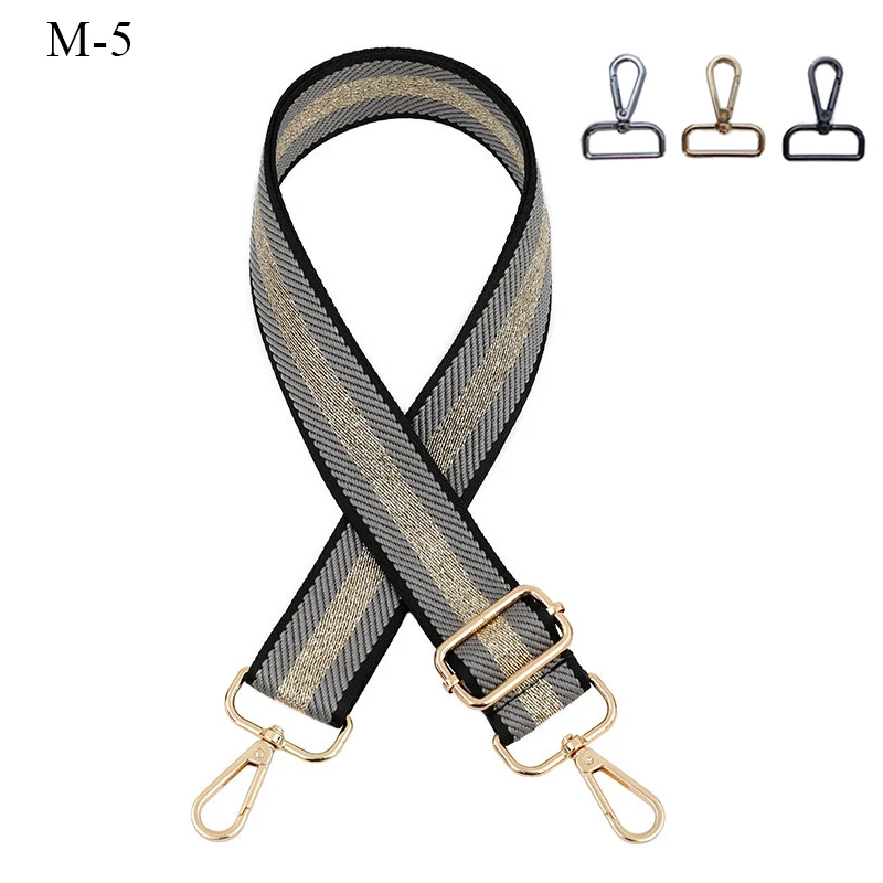 Fashion Gestreifte Tasche Gürtel Tasche Strap Bag Teil Zubehör Umhängetasche Gurt Crossbody Strap Alle-spiel Einstellbare Casual Gold streifen