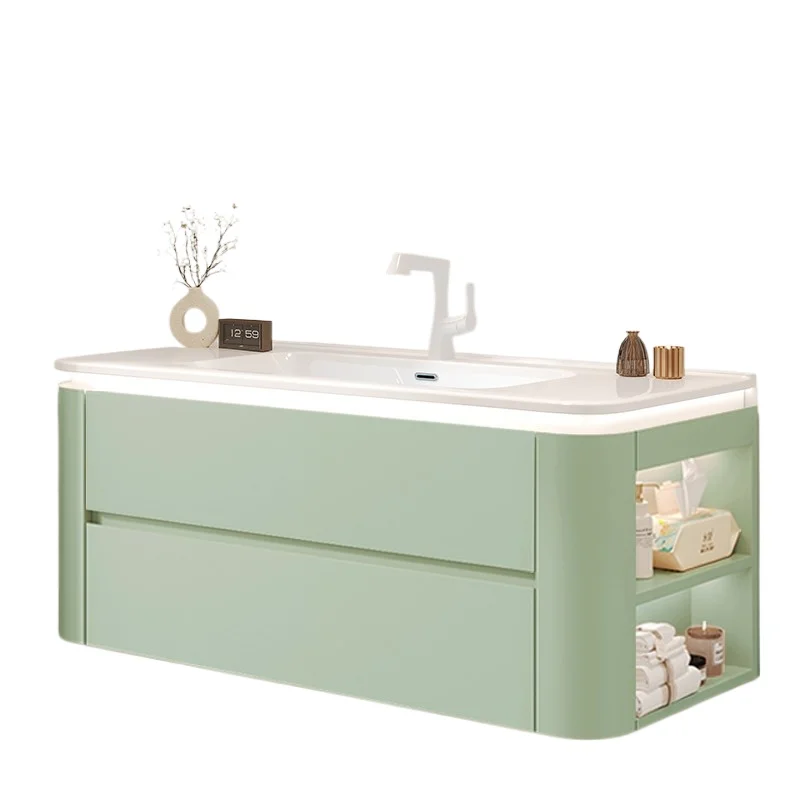 

Bathroom Cabinet Skin Feeling Corian Integrated Basin Ceramic Washbasin Cabinet Combined Toilet Washbasin Cabinet Washstand