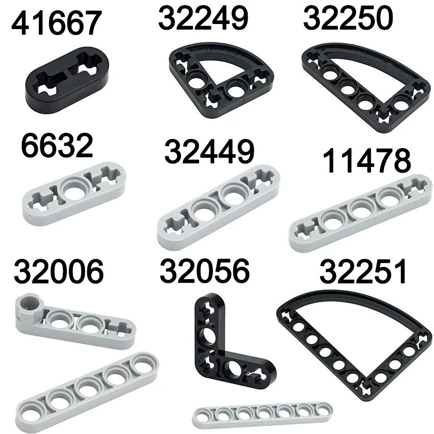 Moc feixe técnico 1x4 1x5 1x11 com furos de eixo em forma de l bloco de construção fino acessórios brinquedo compatível 32251 99773 32250 tijolos