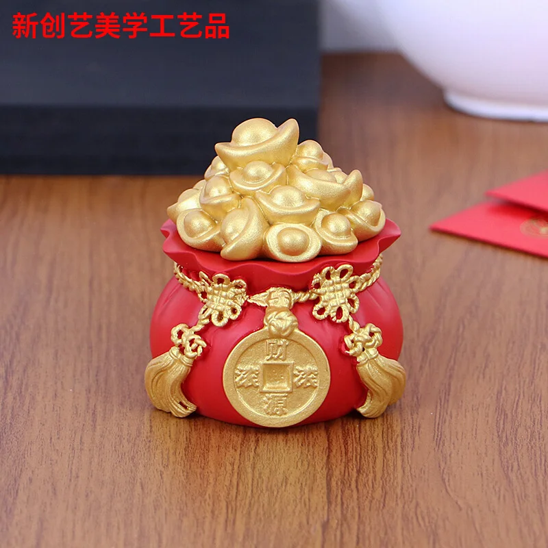 Fortune gold ingots adornment cornucopia God of wealth family fortune tree money bag decoration