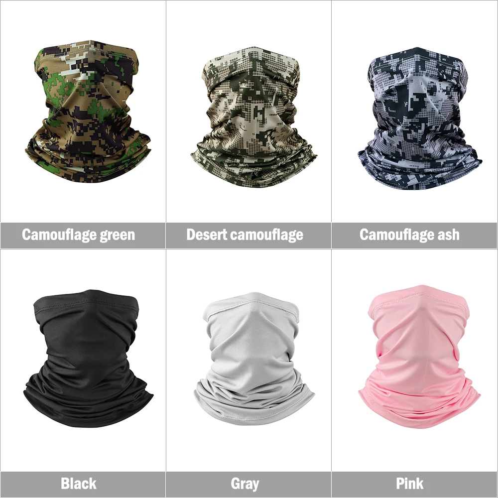 Imagem -06 - Ice Silk Face Cover Tubo de Pescoço Outdoor Sports Bandana Cachecol de Caminhadas Respirável Gaiter Pescoço Proteção uv