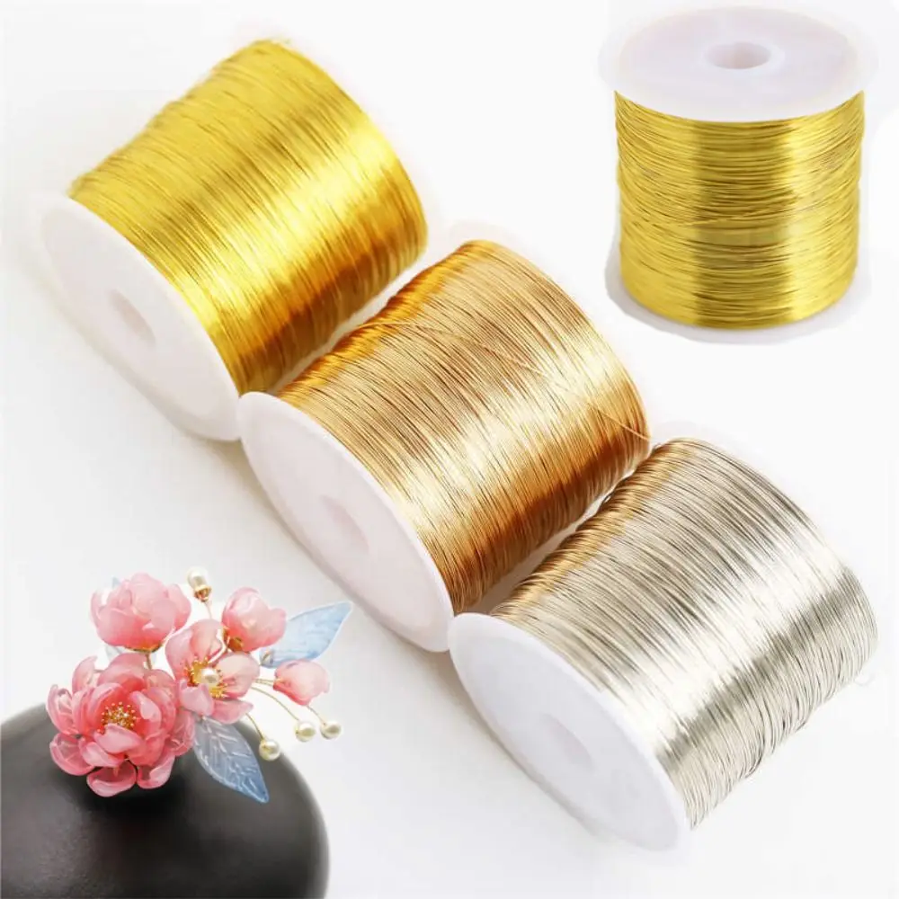 

100m/roll Gold Plated Color Preserving Alloy Copper Wire DIY 0.3mm 0.4mm Jewelry Making Wire Handmade Crafts DIY Headwear