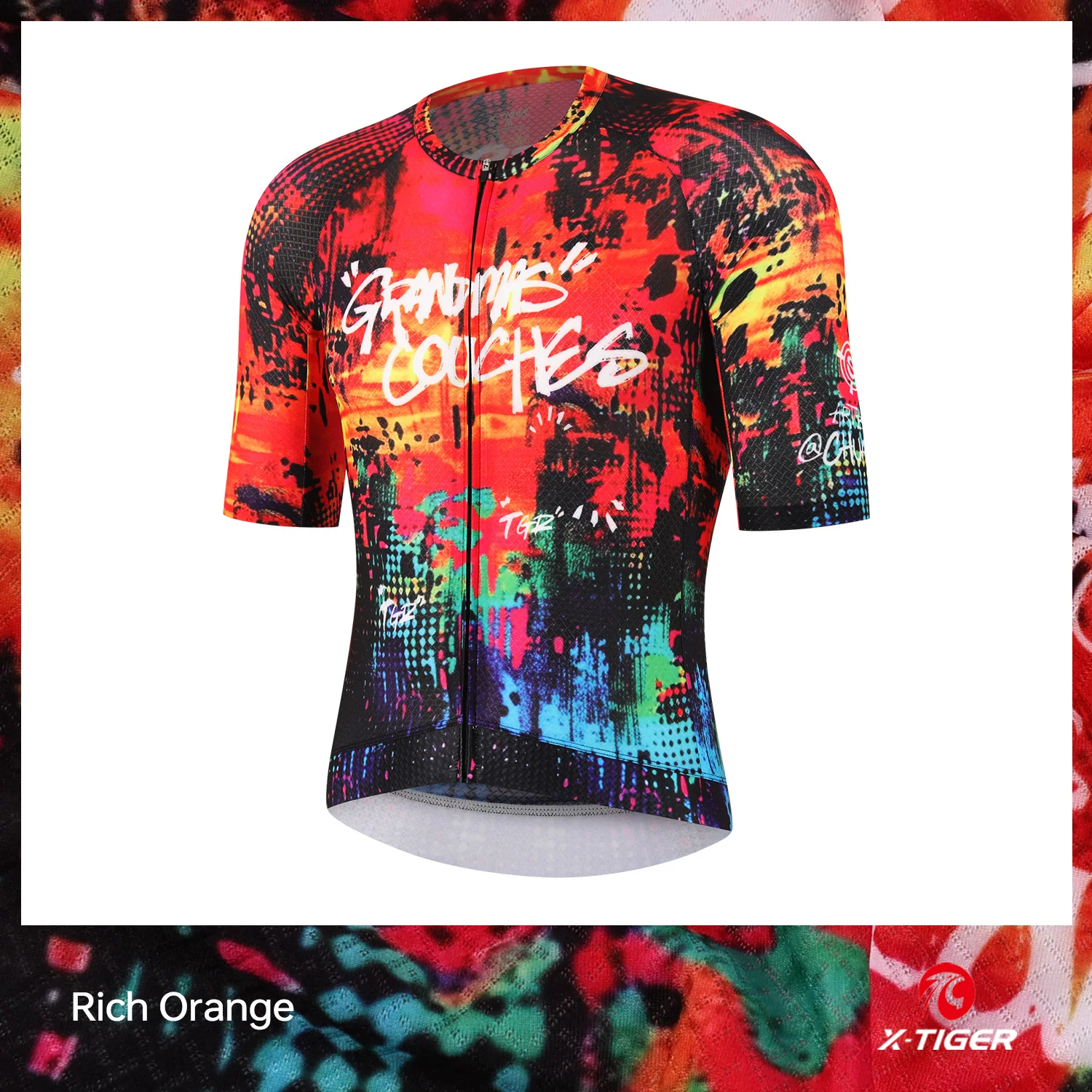 

X-TIGER Short Sleeve Cycling Jersey Men Slim Fit Cycling Clothes Moisture Wicking Silicone Anti-slip Strip for Outdoor Commuting