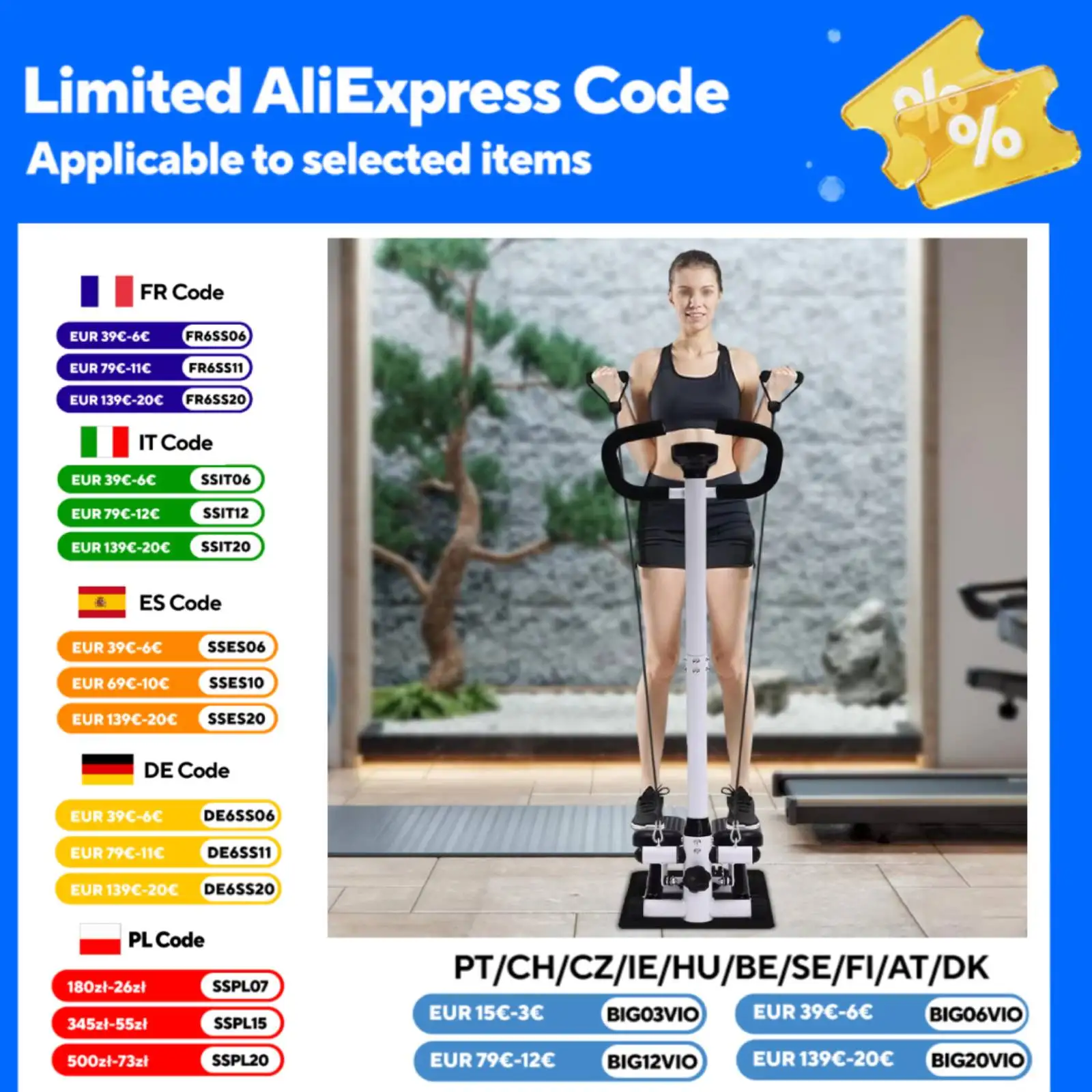 Machine à pas d'exercice avec guidon, Mini Stepper haut-bas, balançoire, Fitness, grimpeur d'escalier avec affichage