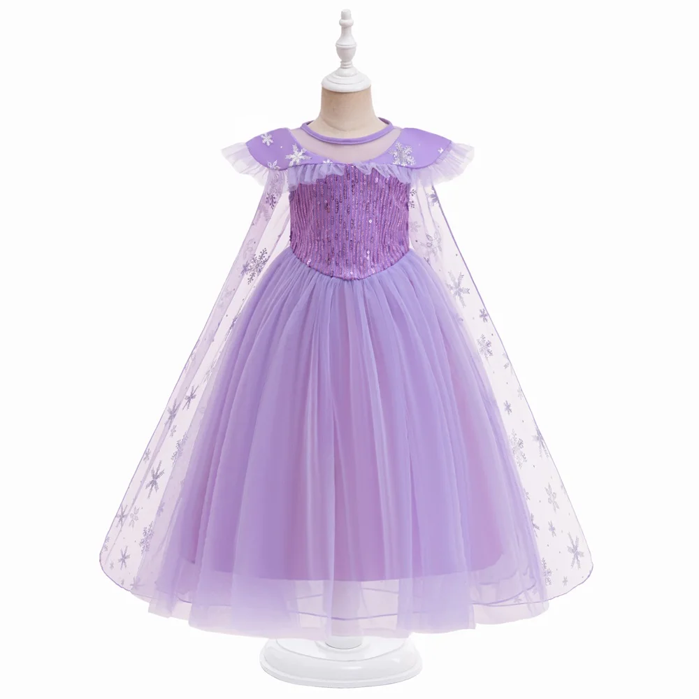 Girls Else Princess Dresses Carnival Cosplay Halloween Costume Cloak Children Birthday Party Dress for Kids Snow Queen Clothing