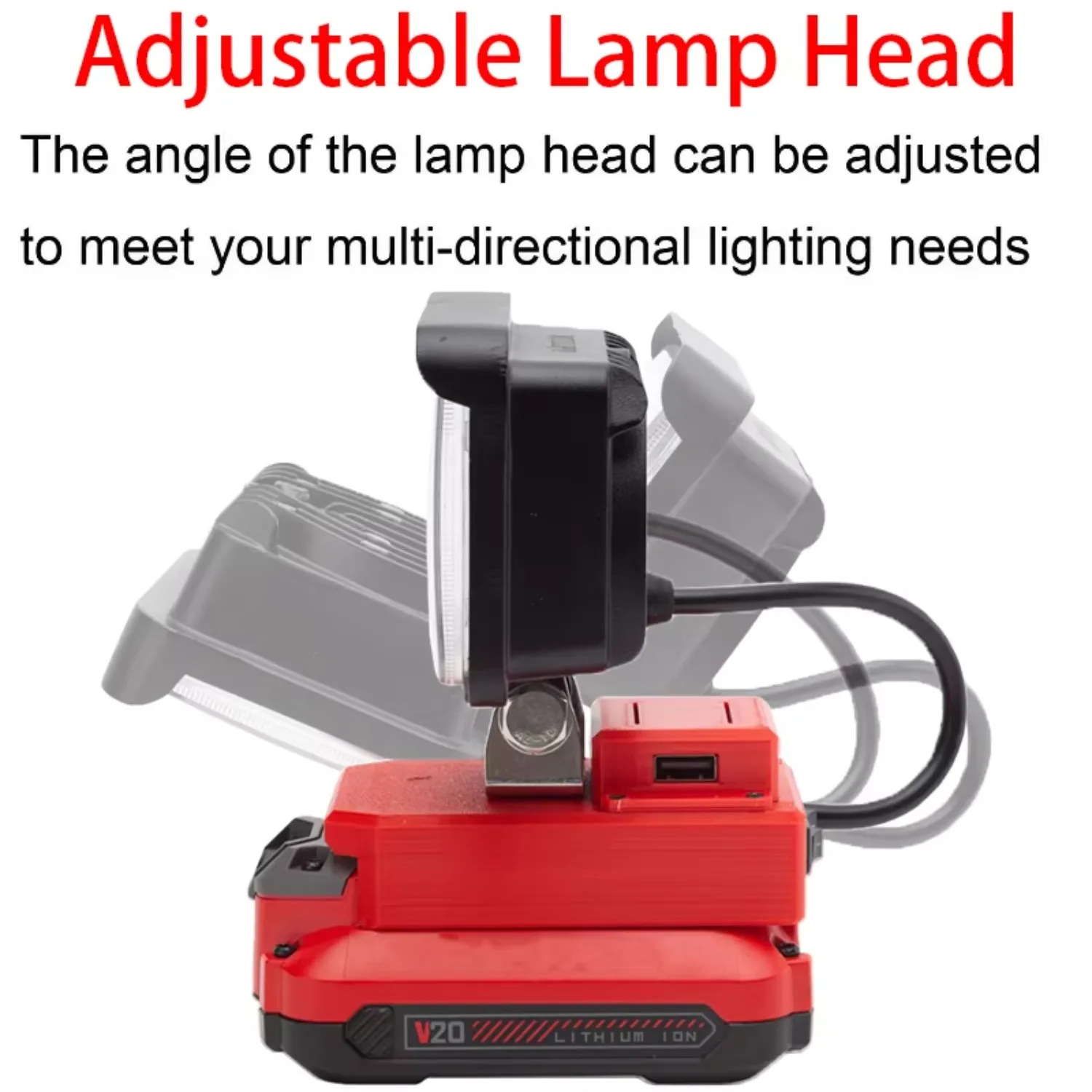 LED Work Light for Craftsman V20 Li-ion Battery with USB Fast Charging Cordless Portable Work Home Camping Outdoor Travel Light