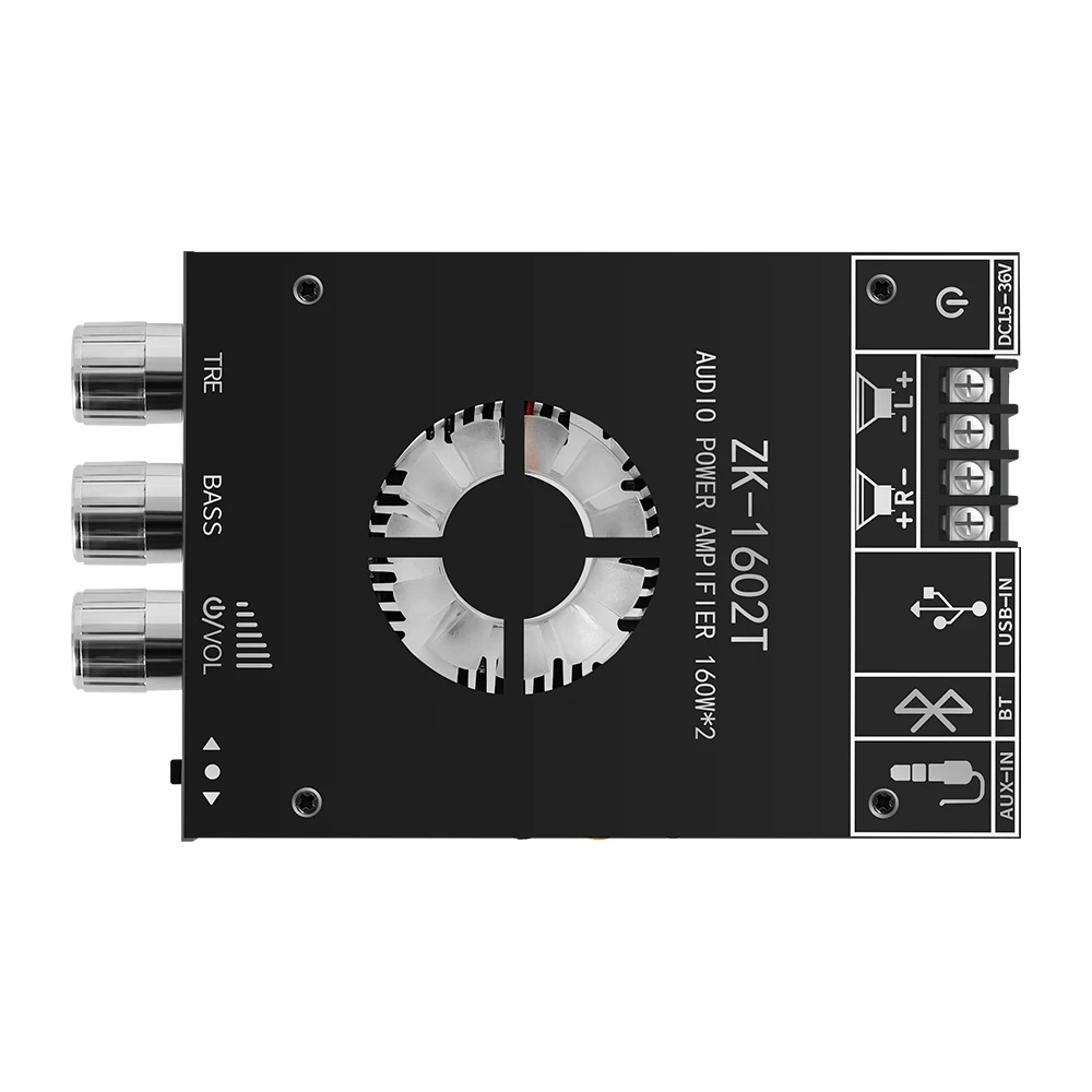 ZK-1602T TDA7498E بلوتوث 5.0 مضخم الصوت مجلس 2*160 واط عالية الطاقة 2.0 قناة USB الصوت ستيريو أمبير للمسرح المنزلي