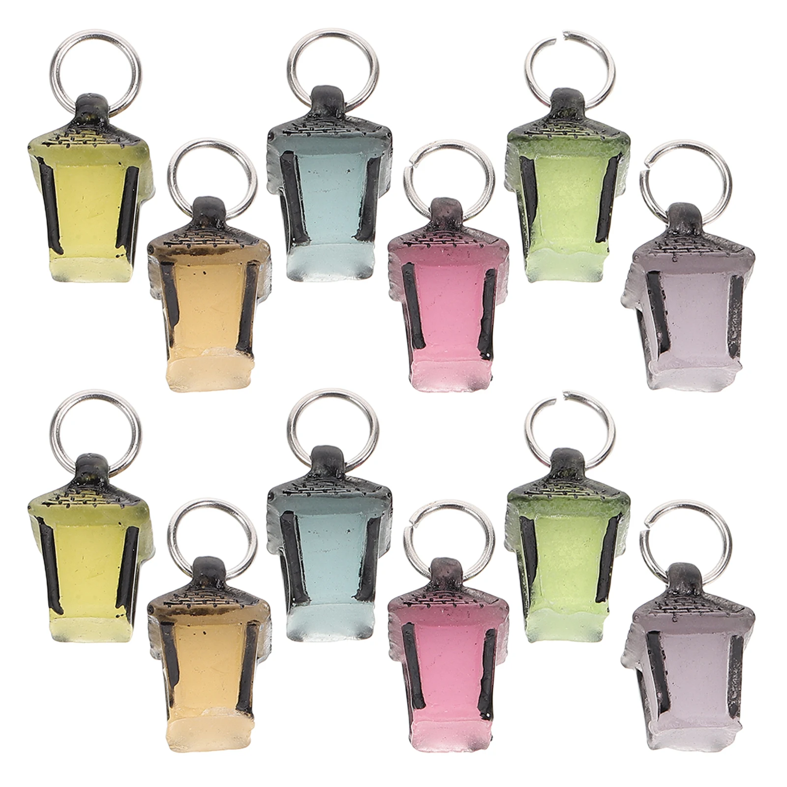 12 قطعة صغيرة مضيئة فانوس الديكور Diy بها بنفسك الحرفية تخطيط المشهد ديكور الراتنج الحرفية فانوس التصوير الدعامة اكسسوارات الديكور #1