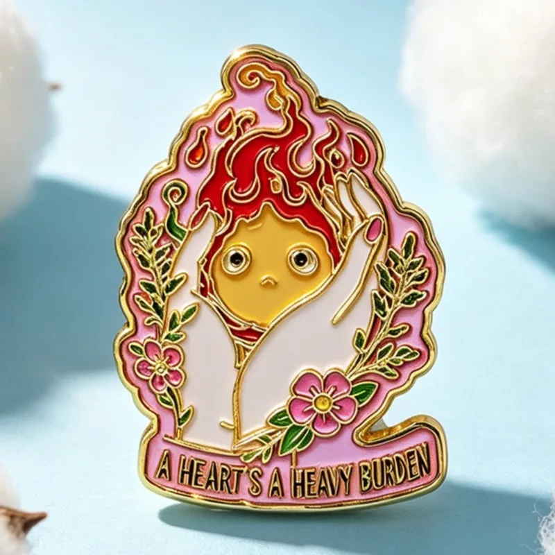 A HEART'S A HEAVY BURDEN Enamel Pin Fantasy Couple Flame Elf Figure Lapel Brooch Backpack Hat Clothes Decor Collectible Gifts view 6