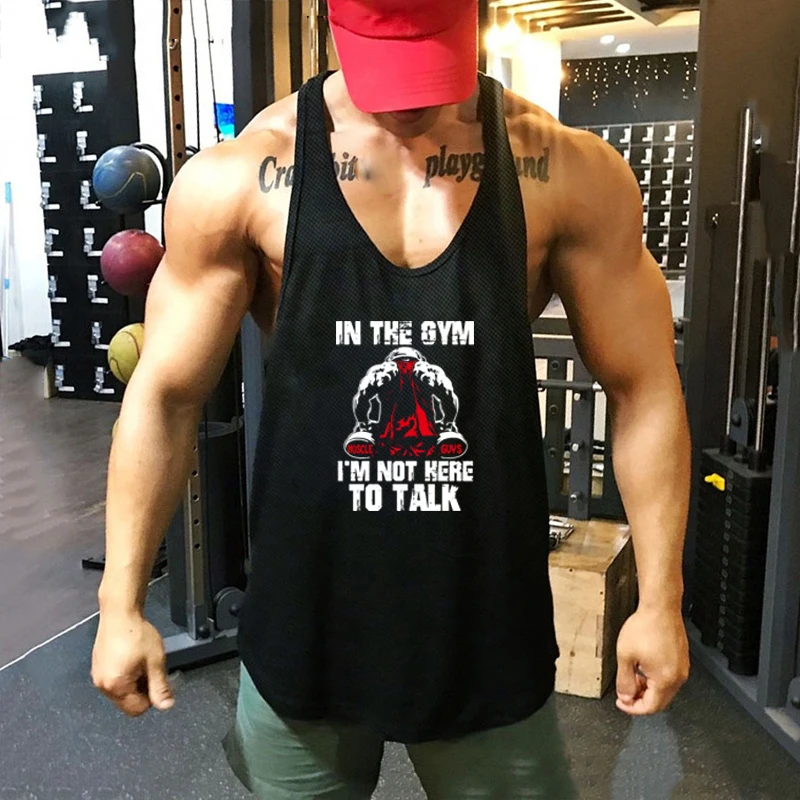 Gym Bodybuilding Fitness Clothing Summer Mesh Sleeveless Quick Dym Tank Tops Mens Stringer Y-back Singlets Workout Muscle Shirts