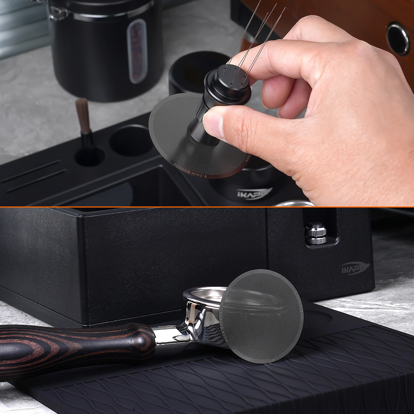 

IKAPE 58mm Espresso Puck Screen 0.2mm Ultra Thin Fits Breville Barista Reusable Coffee Filter For Portafilter Basket 51mm