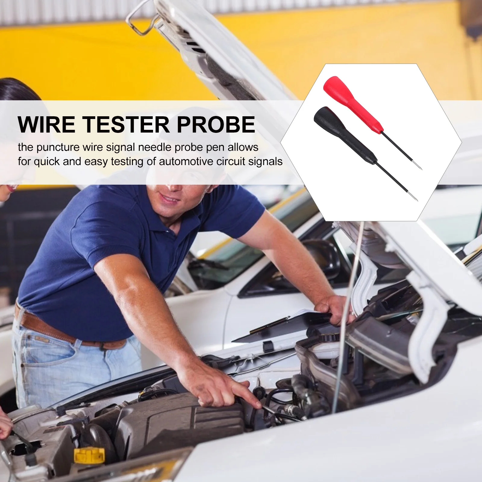 

2Pcs Automotive High Temperature Resistant Test Probes Wire Piercing Signal Needles Precision Multimeter Testing Kit