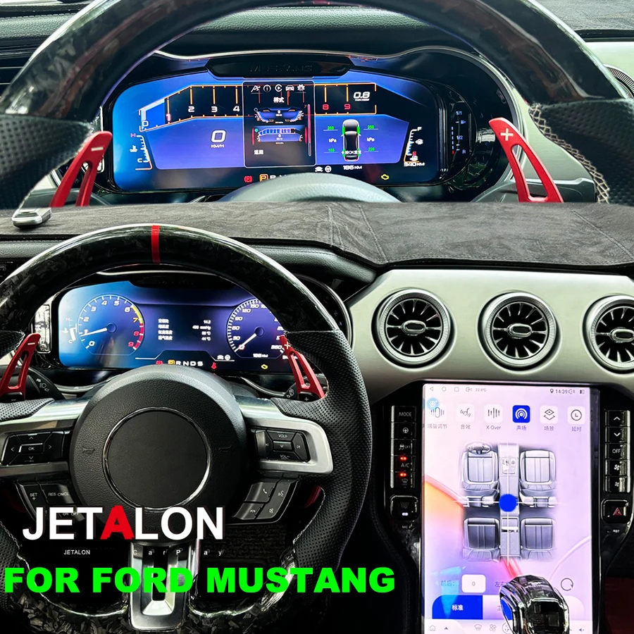 For Ford Mustang 2015-2021 Digital LCD Dashboard Panel Instrument Cluster Virtual Cockpit GPS Speedometer Tachometer Clock