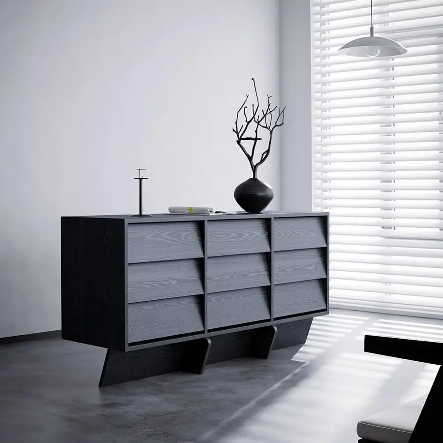 

Solid wood nine-bucket cabinet against the wall storage cabinet living room entrance cabinet