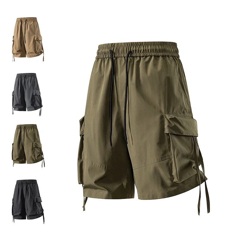 

Brand Clothing 2026 Summer New Men's American Style Cargo Shorts Big Pocket Streetwear Shorts Youthful Casual Sports Black Short