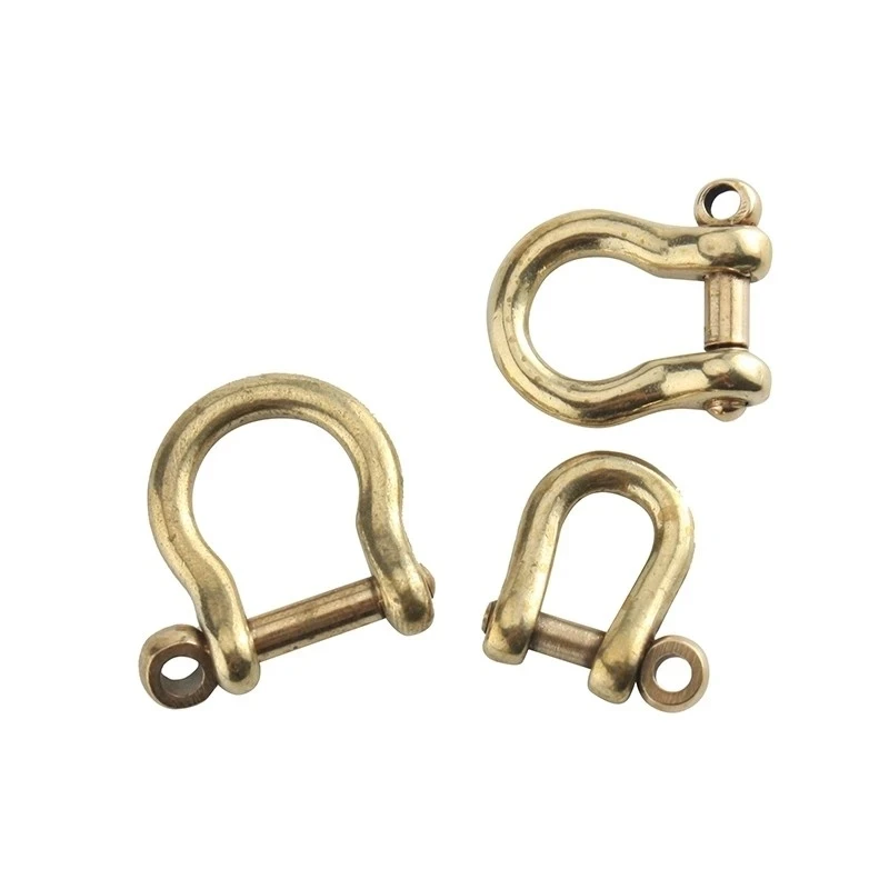 Solid Brass Carabiner D Bow Shackle Fob Key Ring Keychain Hook Screw Joint Connector Buckle