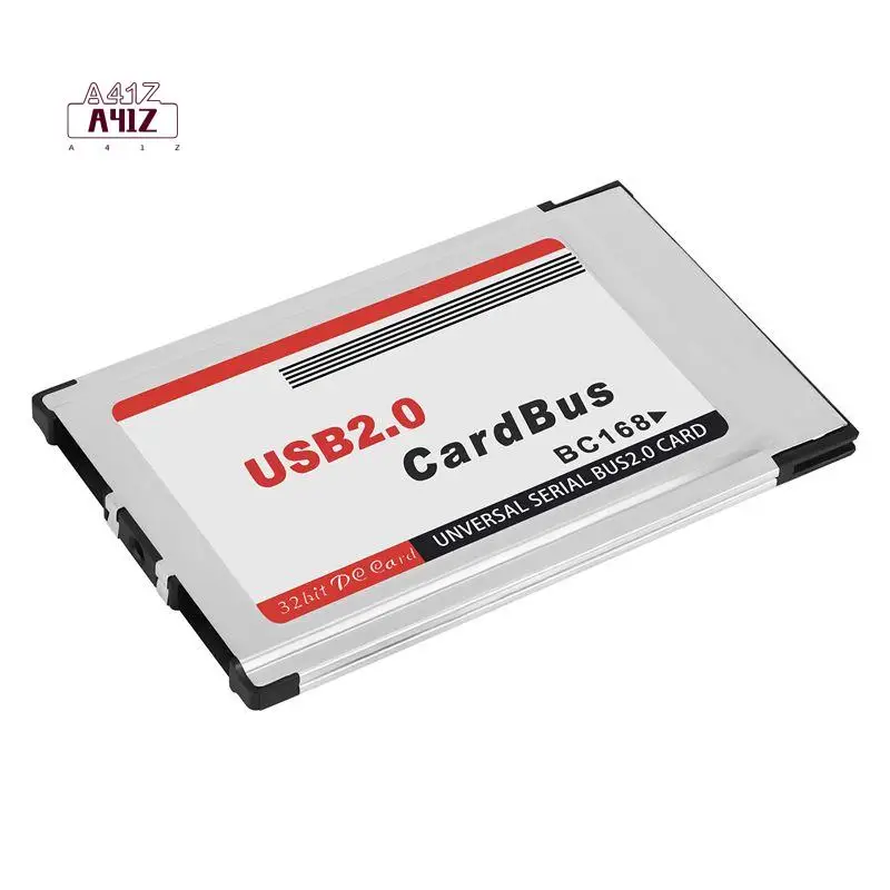 A41Z-PCMCIA To USB 2.0 Cardbus Dual 2 Port 480M Card Adapter For Laptop PC Computer