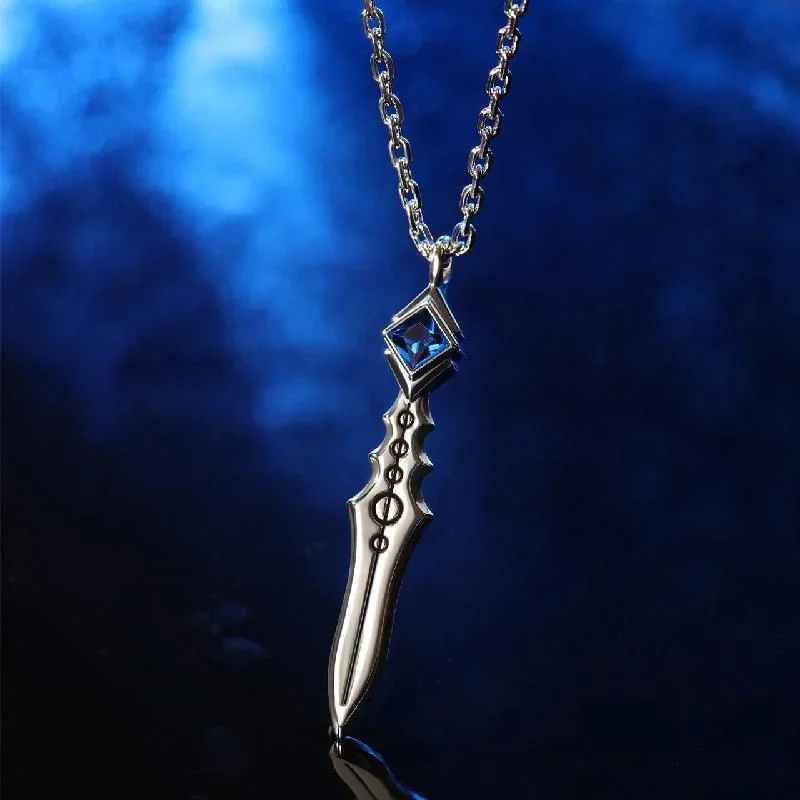 Necklace for Women Fate Stay Night Necklaces Lancer Gae Bolg Pendant Trend Neck Silver Color Japanese Fashion Couples Party Gift