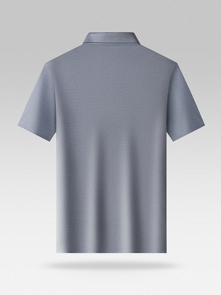 Summer 2024 New Style Seamless Four-Sided Elastic Short Sleeve  Shirt Pure Color Printed Glued Standard Fit Fashion Urban...