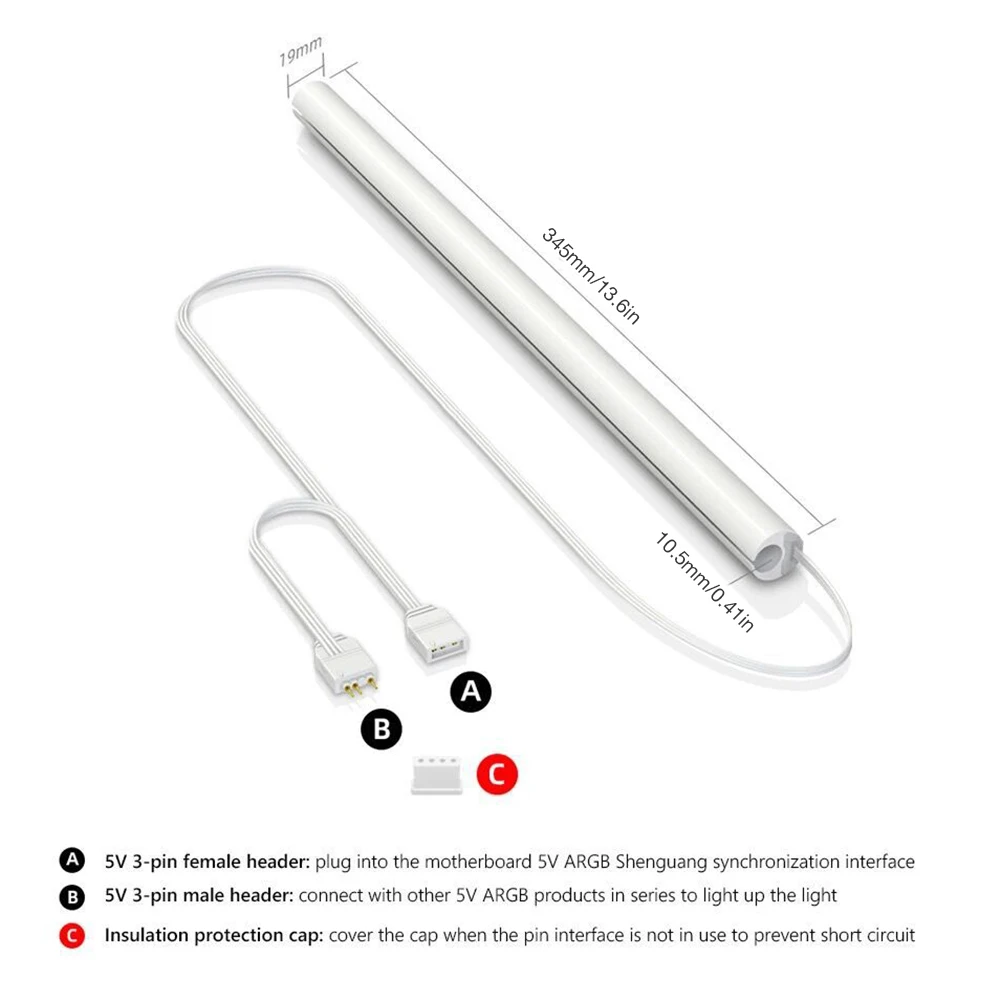 2 STUKS Siliconen Buis Mouw 5 V 3PIN ARGB Lichtgevende Mouw Waterkoeling Raditor Buis Zachte Buis ARGB Vest Computer case Decor