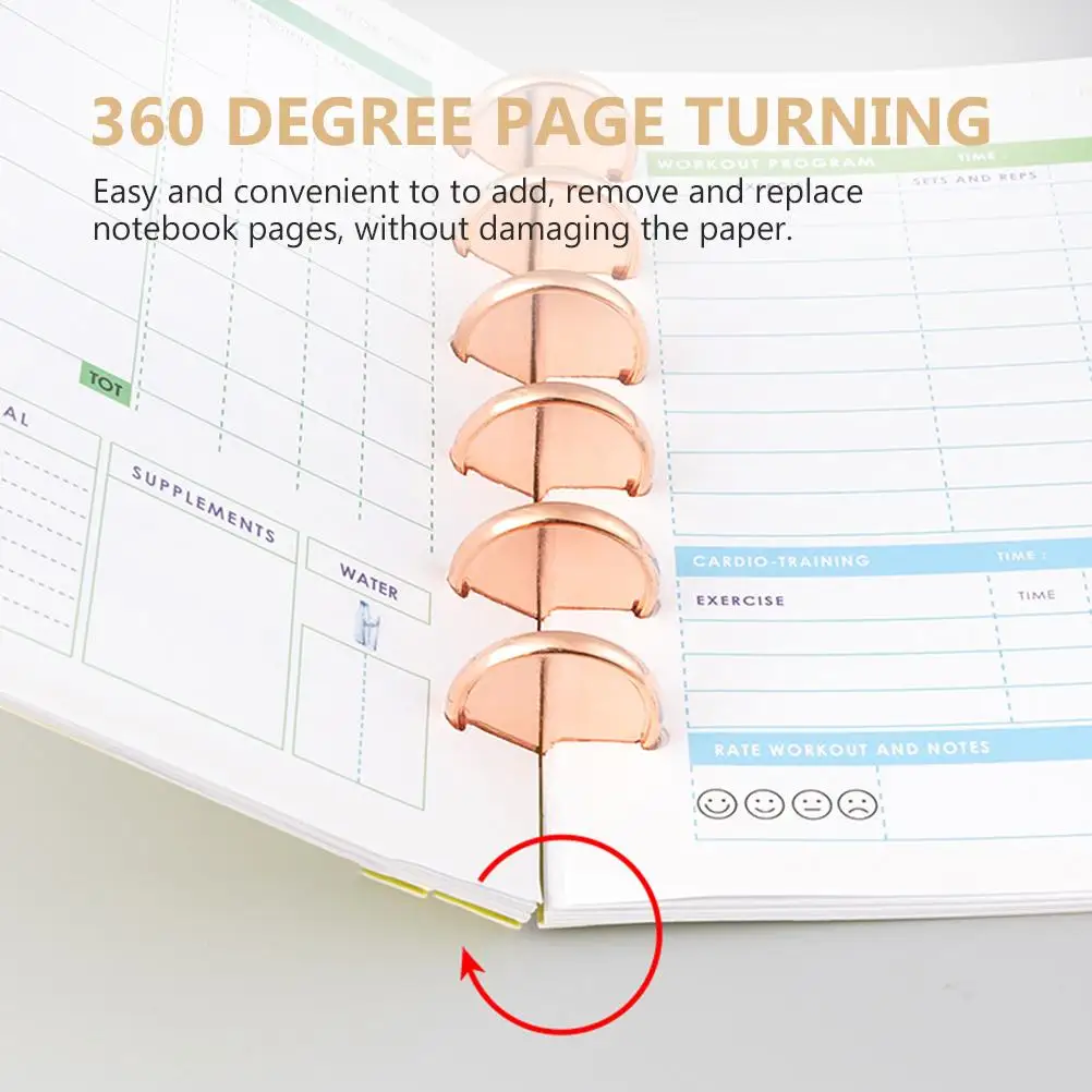 20 個キノコ穴バインダーリング製本ディスクプランナー用品ノートブック修正ディスク電気メッキプロセス明るい色