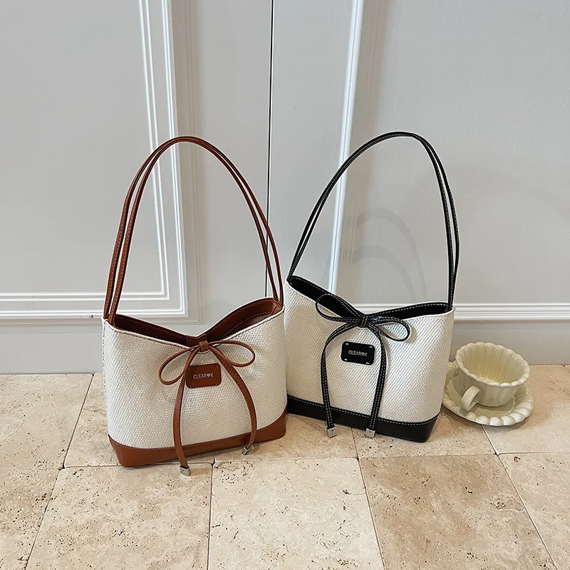 

New style large capacity summer high-quality handbag for women fashionable bow-shaped PU tote bag for women
