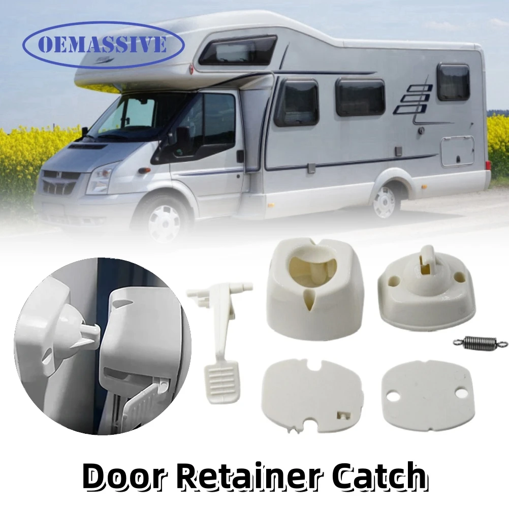 RV Door Retainer Catch Latch Holder Compartment Clips White Plastic Exterior For Coachman Elddis Caravan Motorhome Campervan