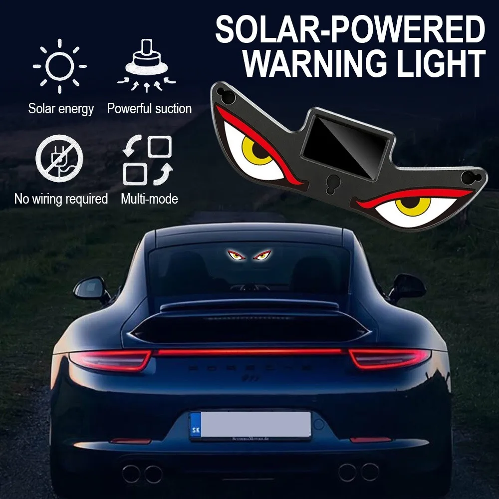 LED Demon Eye Warning Lamp Car-mounted demonic LED eye display screen Decorative Lamps Non-destructive suction cup installation