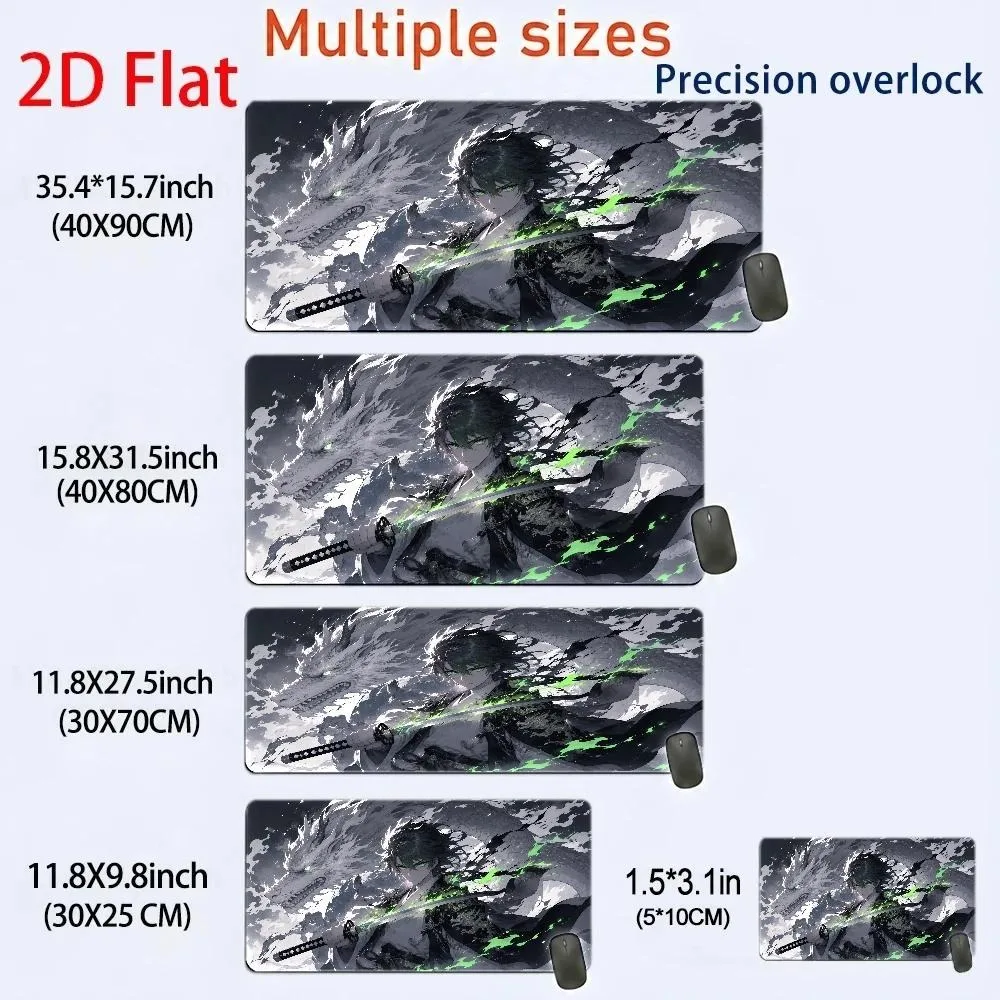 Anime swordsman dragon battle mouse pad, gaming mouse pad, suitable for home office workstation, game room, dormitory